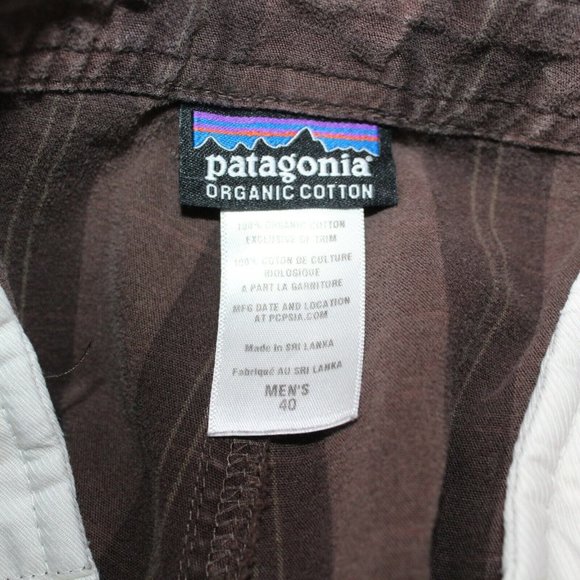 Patagonia Mens 40 Brown Striped Cargo Golf Walking Easy Care Sport Shorts - Picture 5 of 8